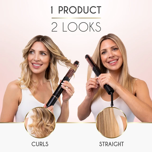 Alt view image 8 of 10 - Hair Straightener & Air Curler 2 in 1, Titanium Flat Iron | Cooling Air Vents to Effortlessly Lock in Style. Multiple Looks, Professional Salon Results