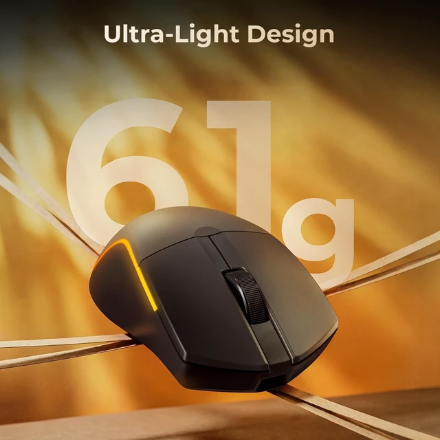 Alt view image 13 of 14 - S156 Wireless Keyboard and Mouse with Tri-Mode, Mechanical Feel Keyboard and 4800 DPI 61G Ultra-Light Gaming Mouse, RGB Backlit, 4 Macro Keys, Long Battery Life for PC, Mac, Ideal for Gamer