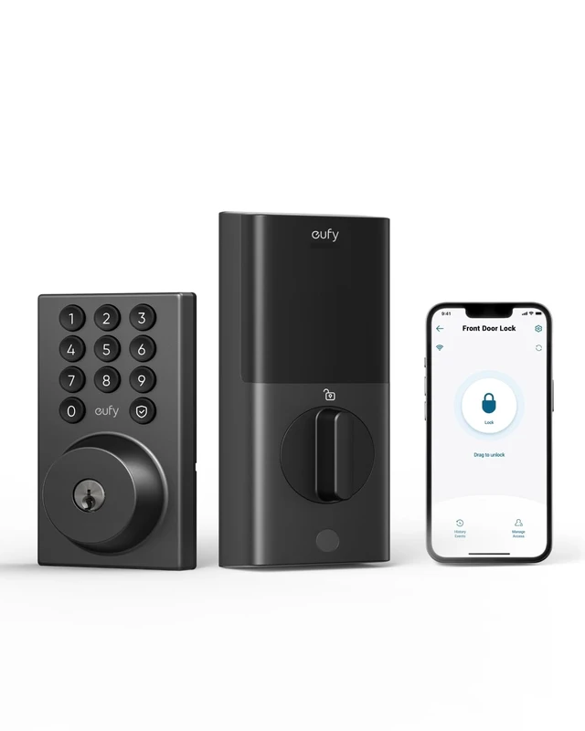 Alt view image 8 of 14 - Smart Lock C30, Keyless Entry Door Lock, Built-in Wi-Fi | Easy Installation, App Remote Control, Reliable Power, Keypad Deadbolt for Front Door, BHMA Grade 3, Black