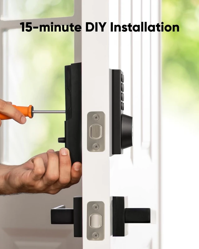 Alt view image 13 of 14 - Smart Lock C30, Keyless Entry Door Lock, Built-in Wi-Fi | Easy Installation, App Remote Control, Reliable Power, Keypad Deadbolt for Front Door, BHMA Grade 3, Black