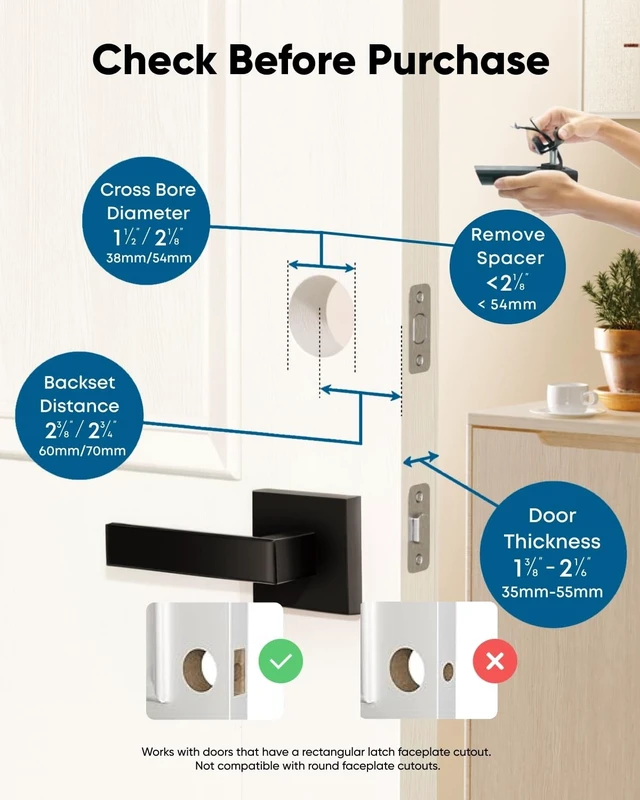 Alt view image 14 of 14 - Smart Lock C30, Keyless Entry Door Lock, Built-in Wi-Fi | Easy Installation, App Remote Control, Reliable Power, Keypad Deadbolt for Front Door, BHMA Grade 3, Black