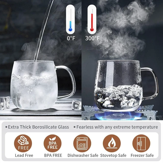 Alt view image 11 of 12 - Glass Tea Cup with Infuser and Lid, 17.6oz/520ml Large Borosilicate Teacup,Tea Glass, Clear Mug for Loose Leaf Tea, Blooming Tea, Microwave & Dishwasher Safe - Tea Maker Gift for Birthday.