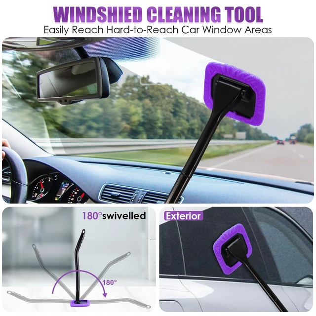 Alt view image 10 of 14 - 17PCS Car Cleaning Kit, Purple Car Interior Detailing Kit with High Power Handheld Vacuum, Detailing Brush Set, Windshield Cleaner, Cleaning Gel, Complete Auto Accessories for Women Gift