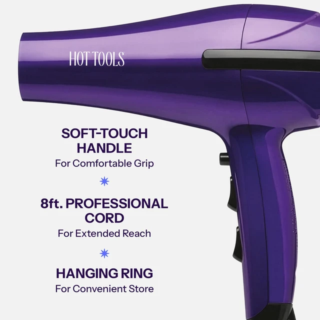 Alt view image 13 of 14 - Pro Artist 1875 Watt Turbo Ceramic + Ionic Hair Dryer, Purple | Fast Drying, Lightweight, 6 Heat/Speed Options + Cool Shot, Includes Diffuser, Concentrator & Styling Pik