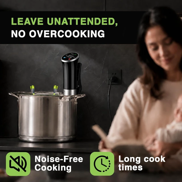 Alt view image 13 of 14 - Sous Vide Immersion Cooker Kit - Machine with Digital Timer, Temp Control, 30 Bags, Vacuum Pump, Suvee Cooker Gift for Chefs