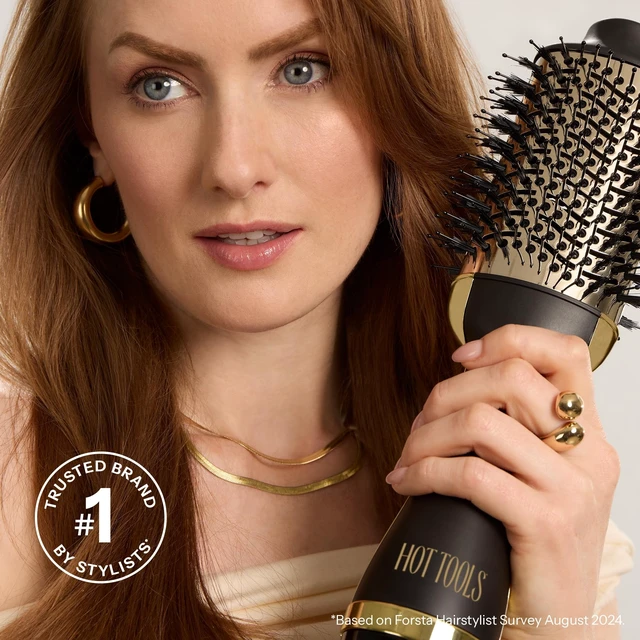 Alt view image 10 of 14 - 24K Gold Blow Dryer Brush, Round Brush Blow Dryer for Salon-Worthy Blowouts in One Step, Fast Styling & Long-Lasting Results