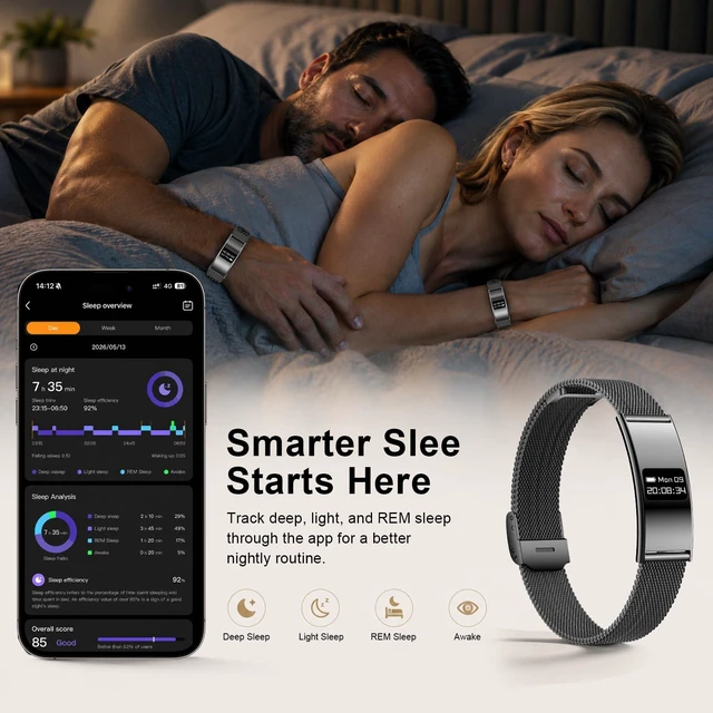 Alt view image 12 of 14 - Smart Bracelet for Women Men, Activity Fitness Tracker, Smart Wristband with Heart Rate/Blood Oxygen/Sleep Monitor/Pedometer, IPX8 Waterproof Slim Smart Watch for Android iPhone, 2 Bands, Black