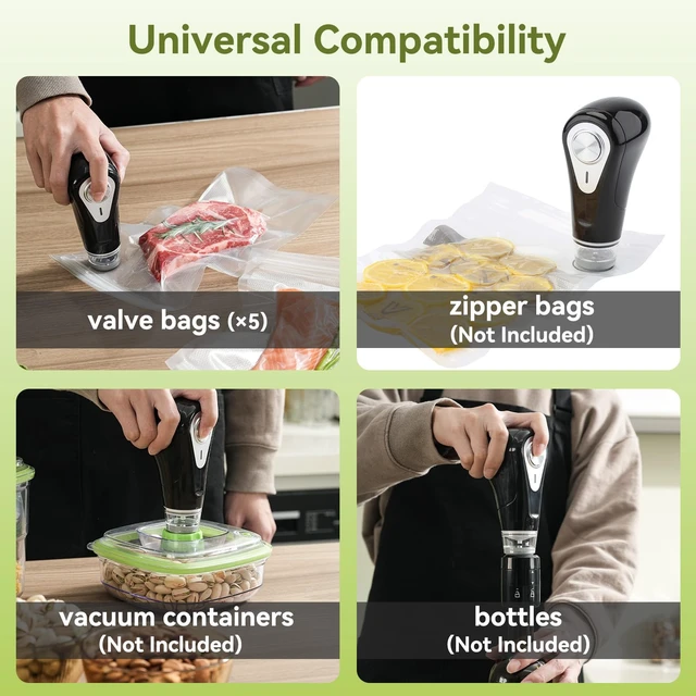 Alt view image 13 of 14 - Handheld Vacuum Sealer, Portable & Rechargeable Design | Powerful Compact Cordless Vacuum Sealer for Seal Meal Saver & Storage, Works with valved Bags, Zipper Bags and Containers