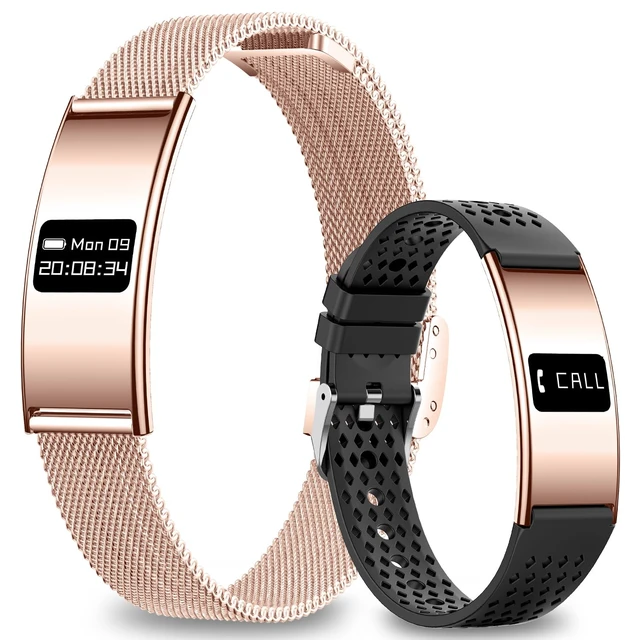 Alt view image 8 of 14 - Smart Bracelet for Women Men, Activity Fitness Tracker, Smart Wristband with Heart Rate/Blood Oxygen/Sleep Monitor/Pedometer, IPX8 Waterproof Slim Smart Watch for Android iPhone, 2 Bands, Gold