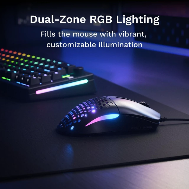 Alt view image 11 of 14 - Model O Eternal Ultralight RGB Gaming Mouse - Wired - 55g Lightweight - Customizable RGB Lighting - 6 Programmable Buttons - Symmetrical Design - 12K DPI Optical Sensor - PC/Mac - Black
