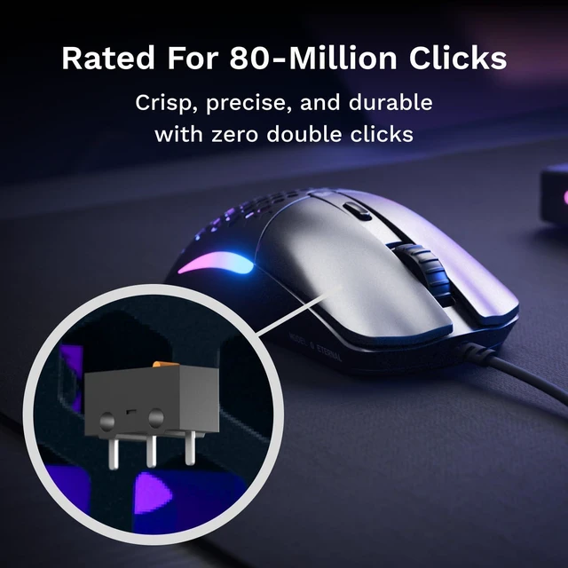 Alt view image 13 of 14 - Model O Eternal Ultralight RGB Gaming Mouse - Wired - 55g Lightweight - Customizable RGB Lighting - 6 Programmable Buttons - Symmetrical Design - 12K DPI Optical Sensor - PC/Mac - Black