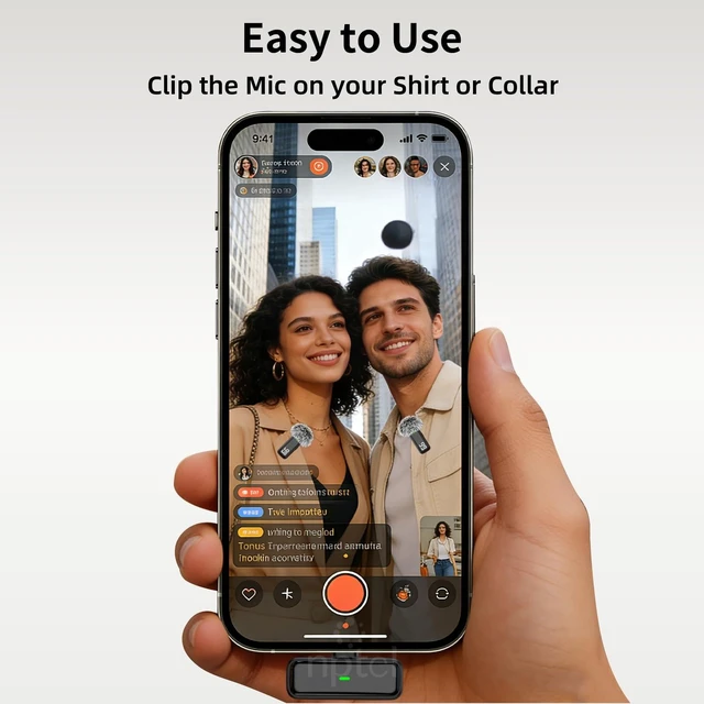 Alt view image 14 of 14 - Wireless Lavalier Microphone for iPhone iPad Android, Mini USB C Mic | 24H Charging Case, Digital Charge Display, Noise Reduction for Content Creator Video Recording Vlog Podcast YouTube TikTok