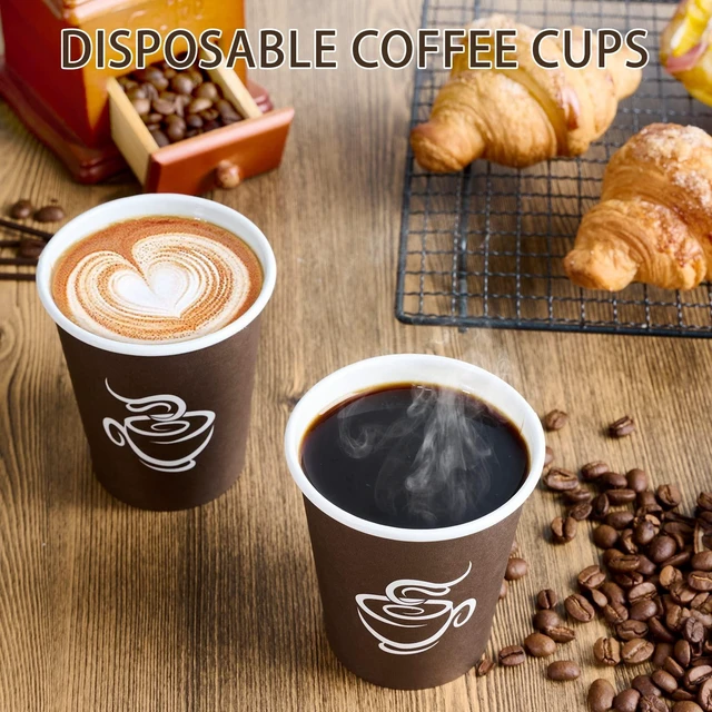 Alt view image 11 of 14 - 400 Pack 8 oz Paper Cups, Brown Disposable Hot Coffee Cups for Party, Picnic, Travel, and Events