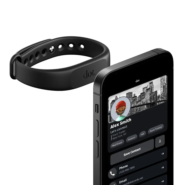 Alt view image 6 of 10 - Band - Digital Business Card Wristband - Tap Compatible with iPhone & Android (Black)