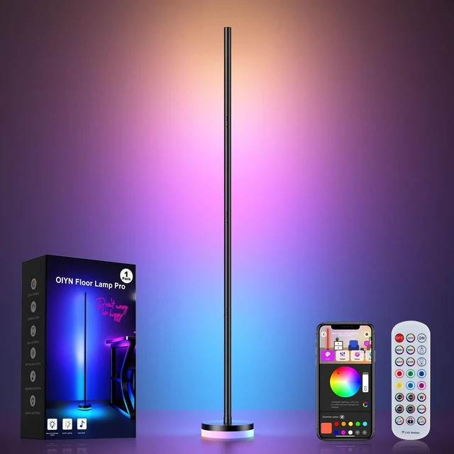 Alt view image 8 of 14 - Corner Floor Lamp, RGBICW LED Corner Lamp with 1300lm Smart Modern Floor Lamp,App & Remote Control,Music Sync,Color Changing Standing Lamp for Bedroom Living Room and Gaming Rooms