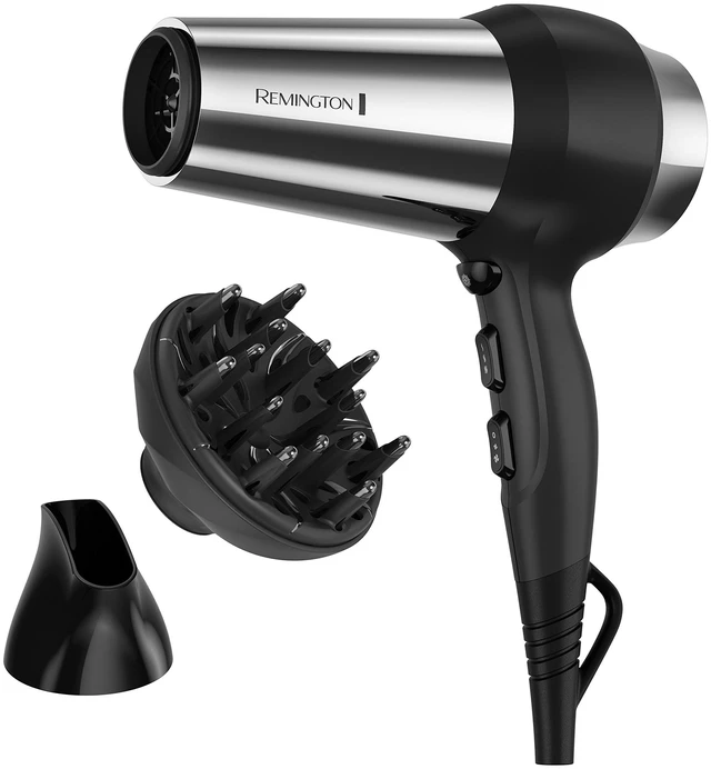 Alt view image 8 of 14 - Impact Resistant Hair Dryer, 1875W Ceramic Ionic | Shock-Absorbing Rubber Wrap for Durability, Diffuser and Concentrator Included, 3 Heat and 2 Speed Settings, Cool Shot Button