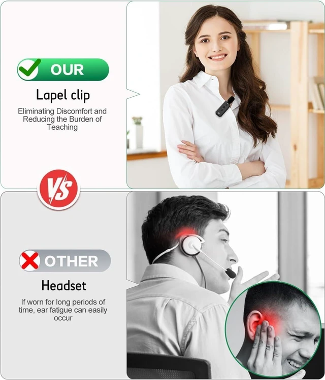Alt view image 12 of 14 - 35W Voice Amplifier for Teachers Bluetooth Wireless Lavalier Mic | Portable Microphone and Speaker, Power Voice Amplifier Personal Clip on Microphone System for Tour Guides Fitness Instructors