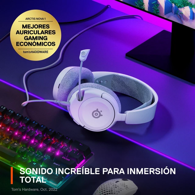 Alt view image 11 of 14 - Arctis Nova 1 Multi-System Gaming Headset Hi-Fi Drivers 360° Spatial Audio Comfort Design Durable Ultra Lightweight Noise-Cancelling Mic PC, PS5/PS4, Switch, Xbox - White