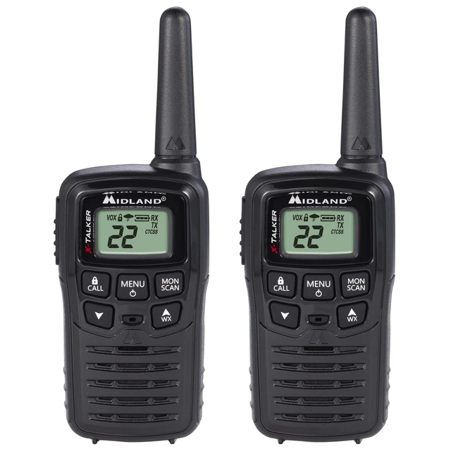 Alt view image 8 of 14 - T10 X-Talker FRS Walkie Talkie, Black, 2 Pack | License Free, Up to 20 Mile Radius, 22 Channels, 38 Privacy Codes, Weather Alerts and Water Resistant
