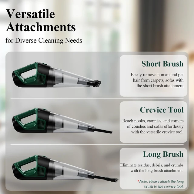 Alt view image 11 of 14 - Cordless Handheld Vacuum, 9700Pa Suction, LED Light, Charging Base | Strong Suction Car Vacuum Cleaner, Multi-Function Accessories, High-Efficiency Filter, for Home, Car, Pet, Office