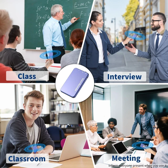 Alt view image 13 of 14 - MINI Voice Activated Recorder, V15-LuckyBlue-32GB Clear Recording | Metal Recording Device with 35Hrs Battey Time & 2159 Intelligent Noise Reduction, Ideal for Interview Meeting Class Lecture