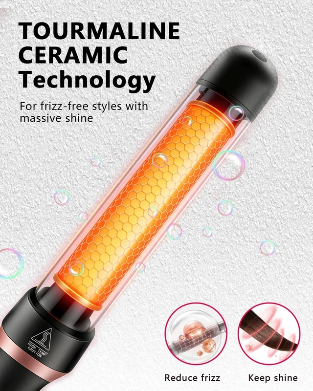 Alt view image 13 of 14 - 5-in-1 Curling Iron Set Curling Wand Hair Styling Tools | 3 Ceramic Curling Barrels (0.35"-1.25")&Thermal Brush &Triple Barrel Crimper,Dual Voltage Hair Curler,Gifts for Women