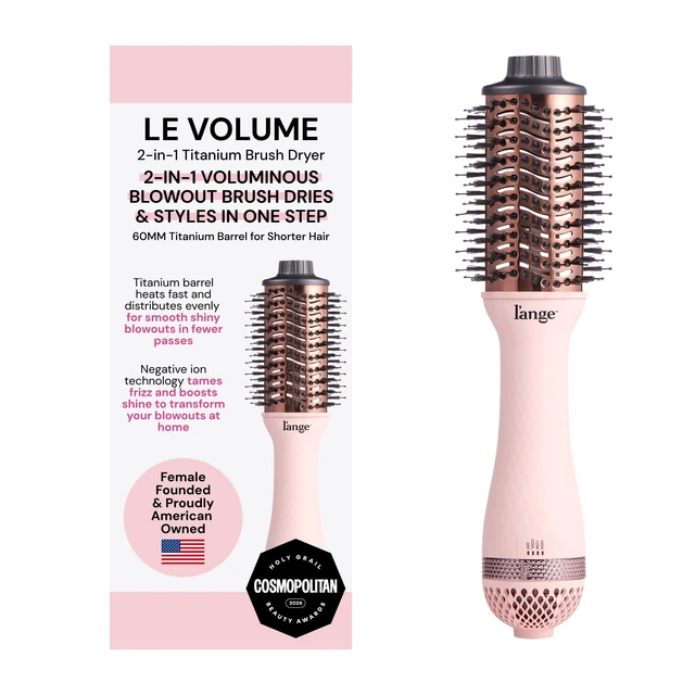 Alt view image 8 of 14 - Le Volume 2-in-1 Titanium Blow Dryer Brush | Frizz Control Blowout Hair Dryer Brush for Drying and Styling | Volumizing Hot Air Styler for All Hairstyles | Oval Barrel | Blush - 60mm