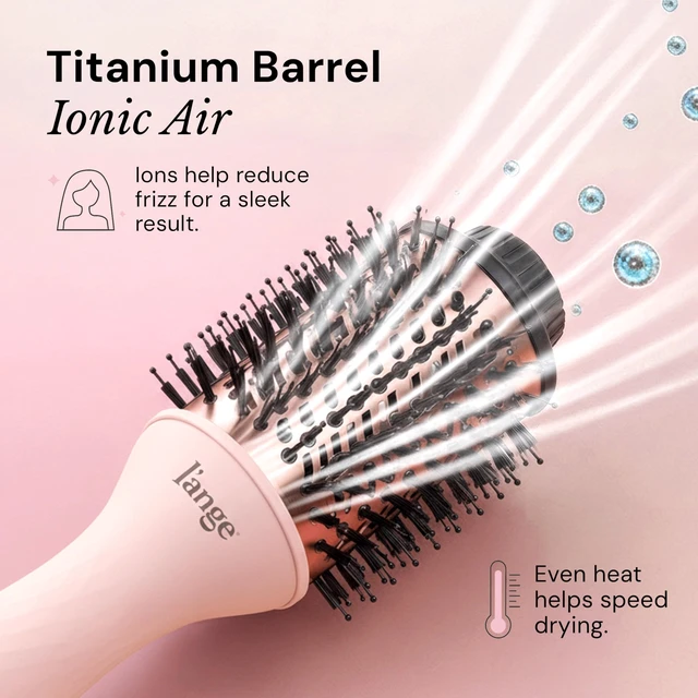 Alt view image 12 of 14 - Le Volume 2-in-1 Titanium Blow Dryer Brush | Frizz Control Blowout Hair Dryer Brush for Drying and Styling | Volumizing Hot Air Styler for All Hairstyles | Oval Barrel | Blush - 60mm