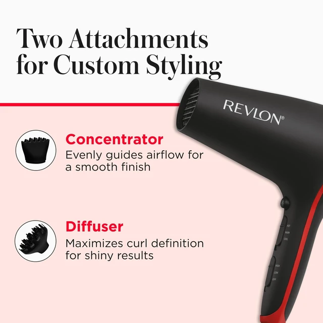 Alt view image 11 of 14 - SmoothStay 1875 Watt Coconut Oil Infused Hair Dryer with Diffuser | Includes concentrator & diffuser, lightweight, ionic ceramic technology, frizz control, boosts shine and volume