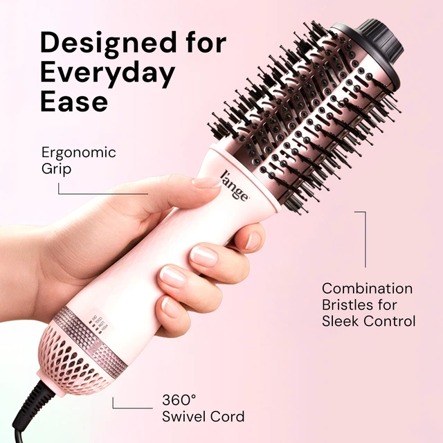 Alt view image 14 of 14 - Le Volume 2-in-1 Titanium Blow Dryer Brush | Frizz Control Blowout Hair Dryer Brush for Drying and Styling | Volumizing Hot Air Styler for All Hairstyles | Oval Barrel | Blush - 60mm