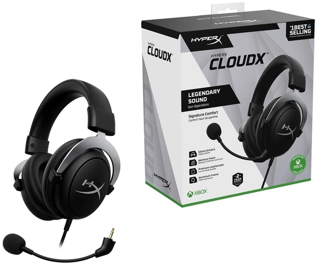 Alt view image 13 of 14 - CloudX, Official Xbox Licensed Gaming Headset, Compatible with Xbox One and Series X|S, Memory Foam Ear Cushions, Detachable Noise-Cancelling Mic, in-line Audio Controls,Black/ Silver