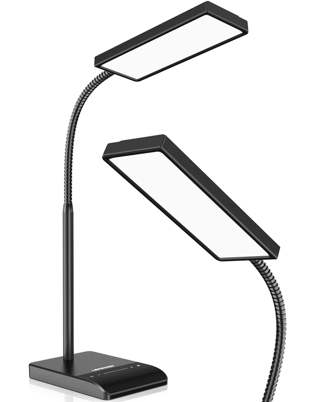 Alt view image 8 of 14 - Desk Lamp, 800LM LED for Home Office, True Eye-Caring for Reading | 50 Lighting Modes, 2X Wider Panel, 360° Flexible Gooseneck, Touch Control, 12W Bright Table Lamp for Dorm, Bedroom, Study