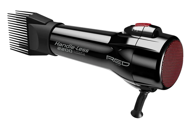 Alt view image 9 of 14 - Handle-Less 2200W Ceramic Tourmaline Hair Dryer, 3 Heat Settings, Pro Blow Dryer with Comb Attachment, Ionic for Frizz-Free Shine, Detangler & Straightening for 4C