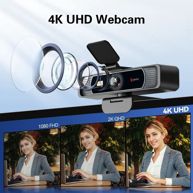 Alt view image 9 of 14 - Wide Angle 4K Webcam for PC, 120° FOV Video Conference Web Camera | PDAF Autofocus, 2 Noise-Cancelling Mics, 1080P@60FPS, Auto Light Correction, USB-A/C, Privacy Cover, for Mac Laptop Desktop
