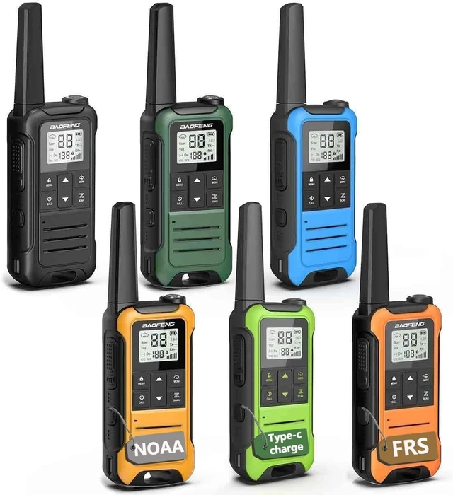 Alt view image 8 of 14 - Walkie Talkies Long Range for Adults,FRS Radio Rechargeable Walkie Talkie 6 Pack Baofeng F22 Waki Taki,NOAA,Flashlight,Type-C Charger Wakey Takey for Camping Outdoor Cruise