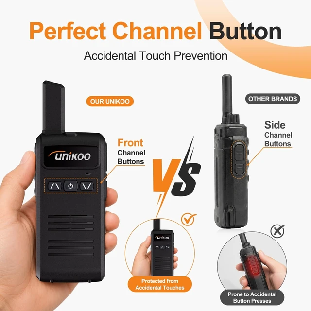 Alt view image 10 of 14 - Walkie Talkies Long Range Rechargeable FRS Two Way Radios(2 Pack) | 16 Channel VOX Hands Free for Family, Camping, Hiking, Road Trip, Hotel, Restaurant, Warehouse USB-C Compact Lightweight