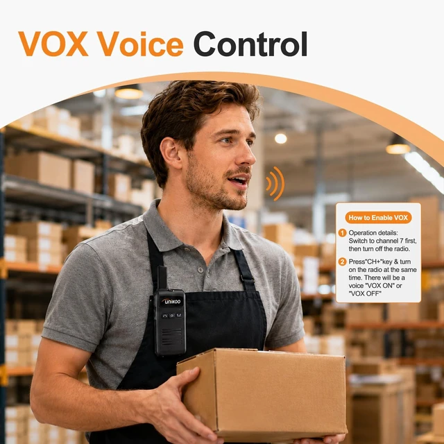 Alt view image 12 of 14 - Walkie Talkies Long Range Rechargeable FRS Two Way Radios(2 Pack) | 16 Channel VOX Hands Free for Family, Camping, Hiking, Road Trip, Hotel, Restaurant, Warehouse USB-C Compact Lightweight