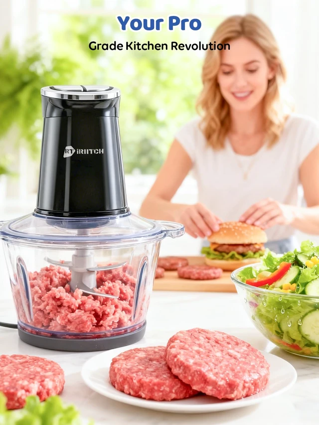 Alt view image 11 of 14 - Food Processor with LED Timer, 800W Electric Chopper | 2 Bowls (12-cups Glass Bowl+12 cups Stainless Steel Bowl), 2 Set 6 Bi-Level S-Blades
