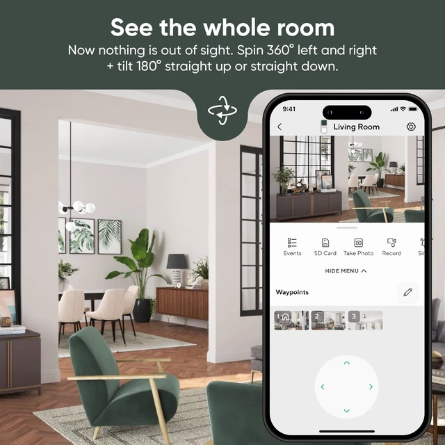 Alt view image 12 of 14 - Cam Pan v3, Indoor/Outdoor Security Camera with 360° Pan/Tilt/Zoom | Vibrant Color Night Vision, IP65-rated, Pan Scan Auto Patrol, 2-way Audio and Privacy Mode, No subscription required.