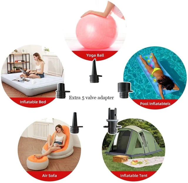 Alt view image 10 of 14 - 20PSI High Pressure SUP Electric Air Pump,Dual Stage Inflation Paddle Board Pump for Inflatable Stand Up Paddle Boards, Boats,Kayak,12V DC Car Connector