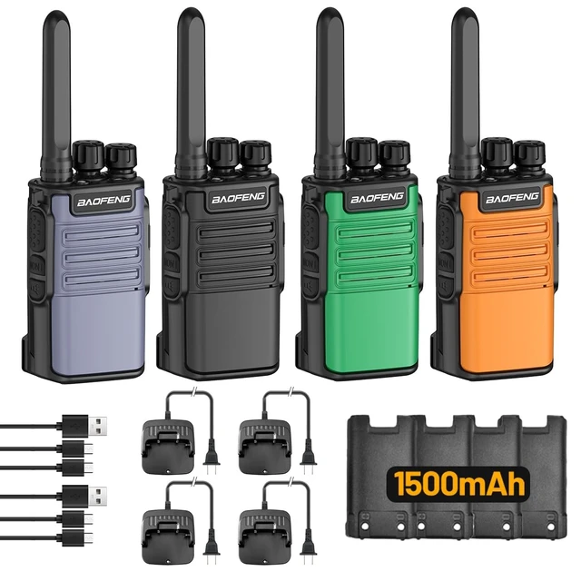 Alt view image 8 of 14 - Walkie Talkies Long Range for Adults,Rechargeable Walkie Talkie FRS Radio Baofeng 4 Pack Waki Taki Walkie-Talkie 1500mAh, Flashlight, USB-C Charger BF-V8 for Hunting Camping Cruise