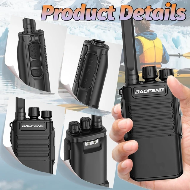 Alt view image 14 of 14 - Walkie Talkies Long Range for Adults,Rechargeable Walkie Talkie FRS Radio Baofeng 4 Pack Waki Taki Walkie-Talkie 1500mAh, Flashlight, USB-C Charger BF-V8 for Hunting Camping Cruise