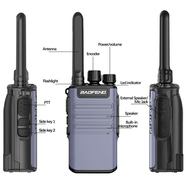 Alt view image 12 of 14 - Walkie Talkies Long Range for Adults,Rechargeable Walkie Talkie FRS Radio Baofeng 4 Pack Waki Taki Walkie-Talkie 1500mAh, Flashlight, USB-C Charger BF-V8 for Hunting Camping Cruise