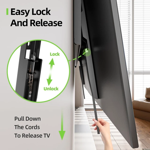 Alt view image 13 of 14 - Heavy Duty Fixed TV Wall Mount for 65-100 inch Flat TVs, Max Load 200 Lbs, Low Profile Bracket Fits 16" 18" 24" 32 inch Stud Spacing, Max VESA 800x600mm for Most 65 75 85 86 90 98 100 TVs