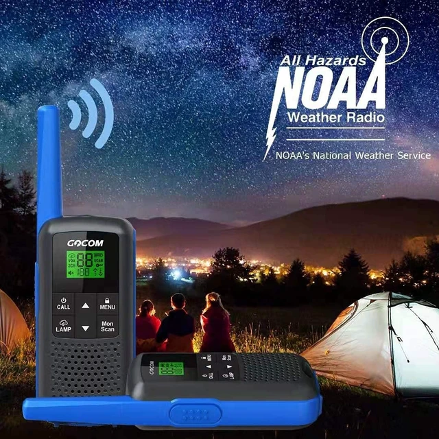 Alt view image 11 of 14 - Walkie Talkies - GOCOM G600 FRS Two Way Radio for Adults 2W Long Range Walkie Talkie Rechargeable, VOX Scan, NOAA & Weather Alerts, LED Lamplight 2 Pack Hand held radios