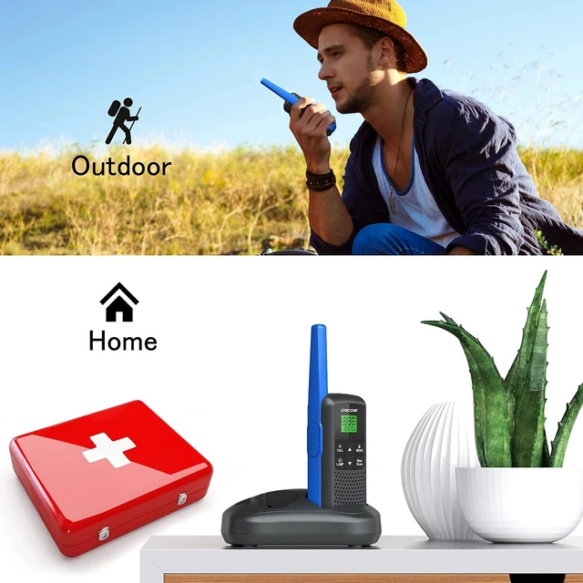 Alt view image 14 of 14 - Walkie Talkies - GOCOM G600 FRS Two Way Radio for Adults 2W Long Range Walkie Talkie Rechargeable, VOX Scan, NOAA & Weather Alerts, LED Lamplight 2 Pack Hand held radios