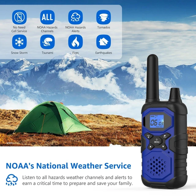 Alt view image 11 of 12 - 2 Way Radios for Adults Long Range Walkie Talkies Kids Rechargeable 4 Pack