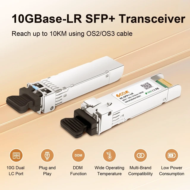 Alt view image 9 of 14 - 4Pack 10GBase-LR SFP+ Transceiver, 10G Duplex LC Sfp Single Mode Module | Compatible for Cisco SFP-10G-LR, Meraki, Ubiquiti , Mikrotik, D-Link, Supermicro, Netgear and More (DDM, 1310nm, 10km)