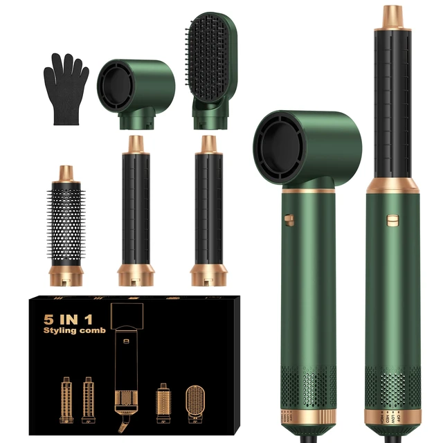 Alt view image 8 of 14 - 5 in 1 Blow Dryer Brush, Upgrade Hair Dryer Brush Set Multifunctional | Air Styler Curling Wrap Air Curler, Hot Air Brush Curling Iron Hair Styling Tools As A Gift for Straight/Curl/Dry/Smooth