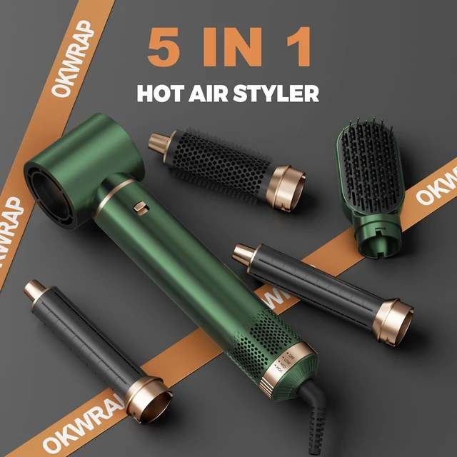 Alt view image 12 of 14 - 5 in 1 Blow Dryer Brush, Upgrade Hair Dryer Brush Set Multifunctional | Air Styler Curling Wrap Air Curler, Hot Air Brush Curling Iron Hair Styling Tools As A Gift for Straight/Curl/Dry/Smooth